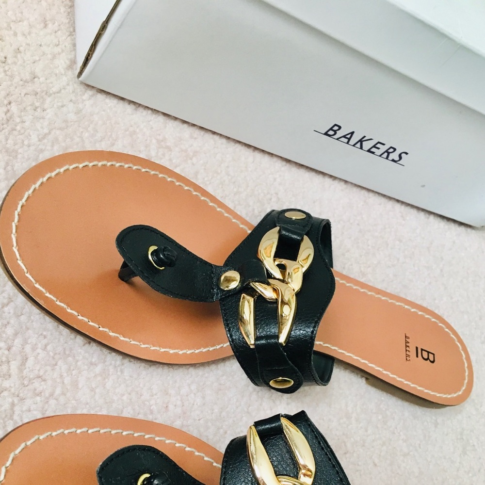 Genuine Leather Black Sandals